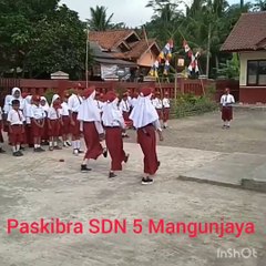 Pasukan Pengibar Bendera SDN 5 Mangunjaya Poris Pangandaran