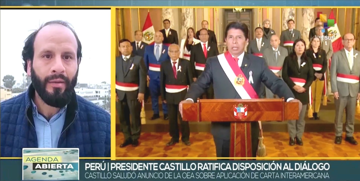 Presidente de Perú confirma disposición a dialogar con poderes del Estado