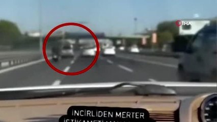 Trafikte makas atan sürücüsü kamerada