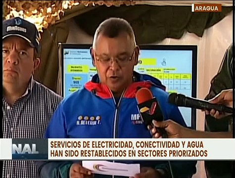 Restablecen servicios de conectividad, electricidad y agua en Las Tejerías, estado Aragua