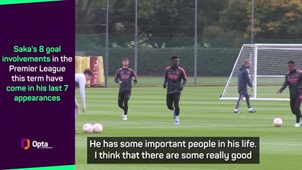 Arteta credits 'powerful' Saka support network for improvement