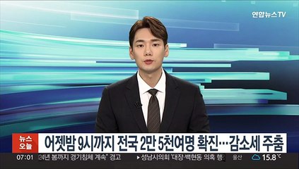어젯밤 9시까지 전국 2만 5천여명 확진…감소세 주춤