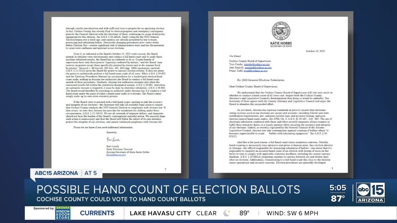 Cochise County could vote to hand count ballots - video Dailymotion