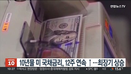 10년물 美국채금리, 12주 연속 올라…1984년 이후 최장기 상승