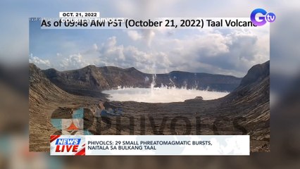 PHILVOLCS: 29 Small Phreatomagmatic bursts, naitala sa bulkang taal | News TV Live