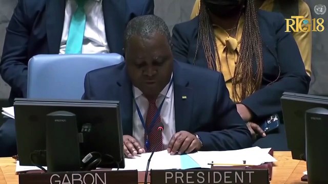 Entèvansyon reprezantan peyi Gabon an ki jwe wòl prezidan konsèy sekirite ONU an.