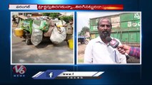 Diesel Scam : Warangal Municipal Workers Robbing Diesel From Dust Carrying Vehicles | V6 News