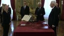 Il giuramento di Giorgia Meloni prima donna premier in Italia