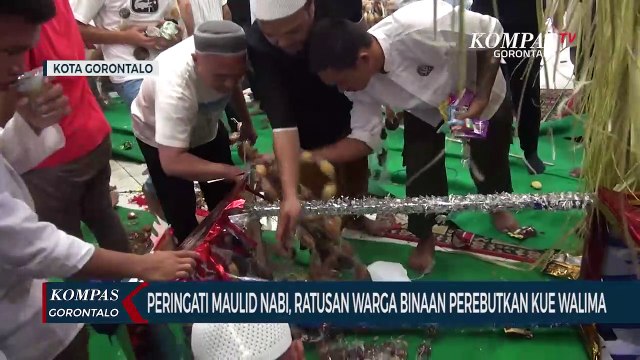 Peringati Maulid Nabi, Ratusan Warga Binaan Lapas Gorontalo Perebutkan Kue Walima
