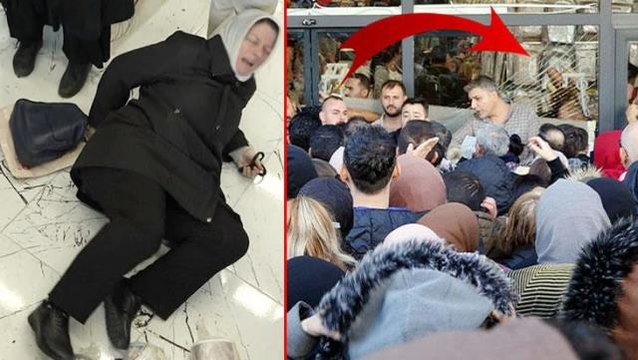 Mağaza açılışında izdiham! Camların kırıldığı hengameye polis müdahale etti