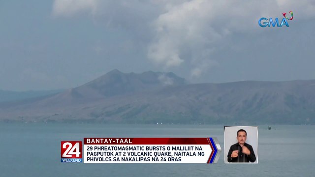 29 Phreatomagmatic bursts o maliliit na pagputok at 2 Volcanic Quake, naitala ng PHIVOLCS sa nakalipas na 24 oras | 24 Oras Weekend