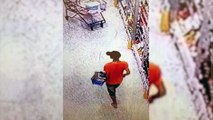 Veja o momento em que homem é detido por um segurança após furtar supermercado