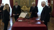 Meloni jura su cargo como primera ministra en la toma de posesión del nuevo Gobierno