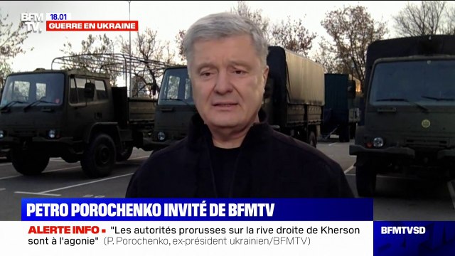 Guerre en Ukraine: les autorités prorusses de Kherson sont à l' agonie selon l'ex-président ukrainien Petro Porochenko