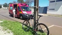 Rapaz sofre escoriações e contusão após queda de bicicleta no Bairro Santo Onofre