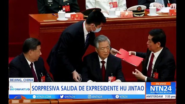 Expresidente chino Hu Jintao es expulsado del Congreso del Partido Comunista