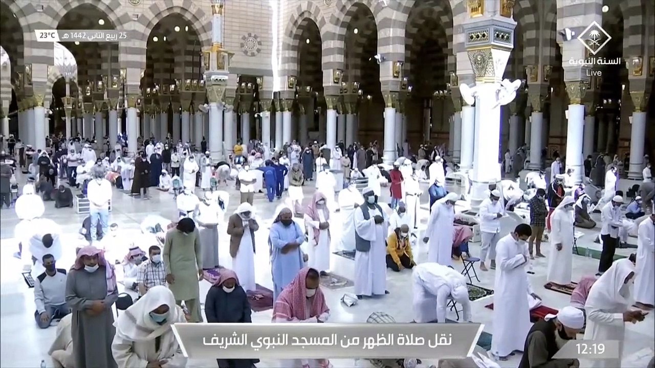 صلاة الظهر من المسجد النبوي يوم الخميس 25-4-1442