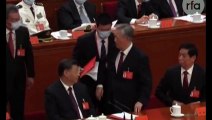 China's ex-president Hu Jintao, 79, is 'erased from the Internet' after being forcibly removed from seat next to Xi Jinping at Communist Party Congress - as state media claims he was dragged away because he was 'not feeling well'