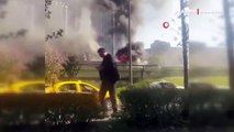 Şoför aracı bir anda durdurdu! Beşiktaş'ta İETT otobüsü alev alev yandı