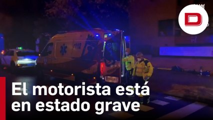Un motorista de 23 años, en estado grave tras chocar contra un autobús de EMT