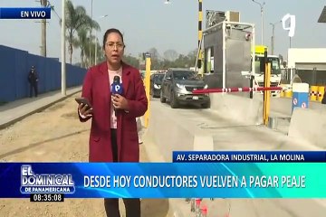 Desde HOY se reanuda cobro de S/ 6.30 de peaje hacia la avenida Separadora Industrial