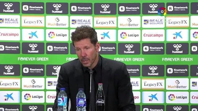 Rueda de prensa de Simeone tras la victoria ante el Betis por 1-2