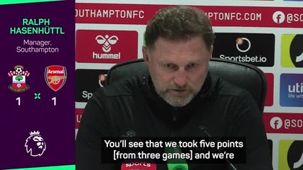 Hasenhuttl proud of Southampton bravery in Arsenal draw