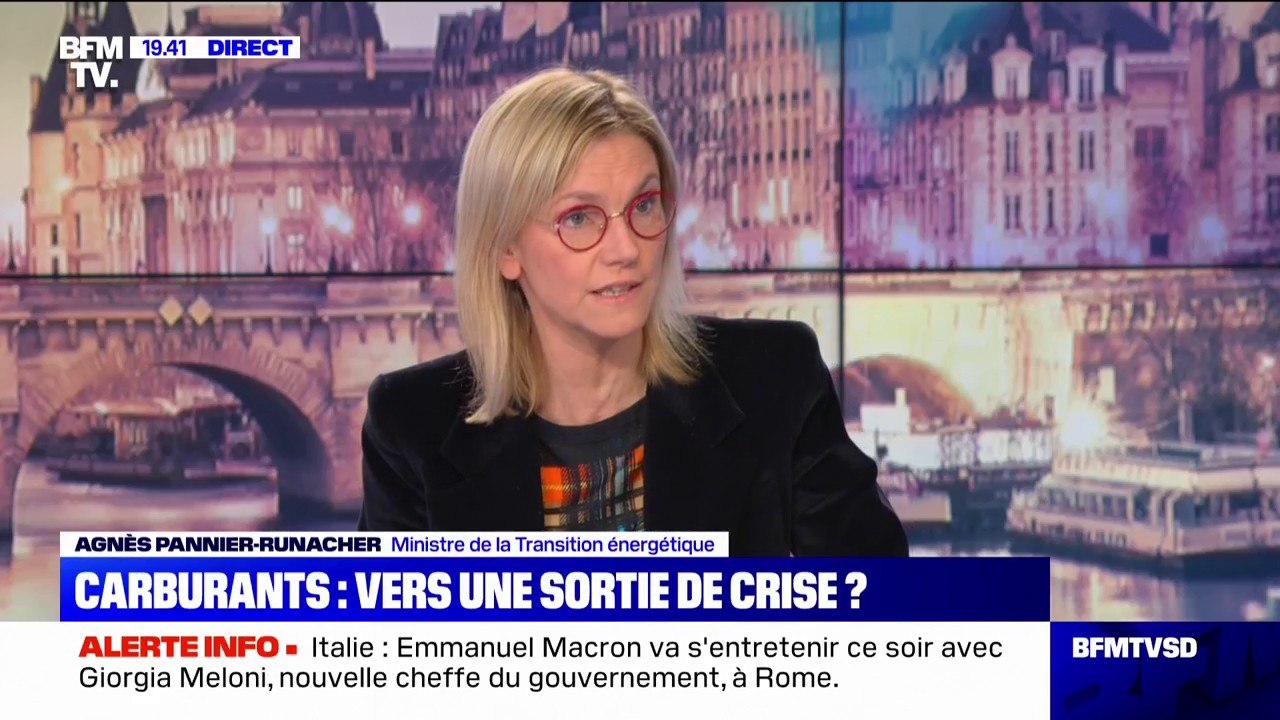 Carburants: Agnès Pannier-Runacher assure que le gouvernement "sera en appui" pour assurer un "approvisionnement fluide" à la Toussaint