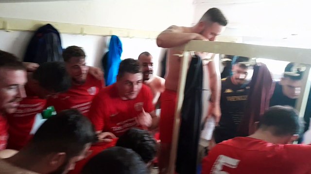 LE VESTIAIRE DE L'AS DU PIC APRÈS LA VICTOIRE EN COUPE RENÉ GIRAUD FACE AU FC PLATEAU ARDECHOIS
