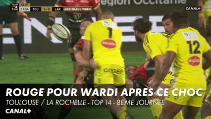 Le carton rouge du rochelais Reda Wardi après plaquage dangereux sur Antoine Dupont