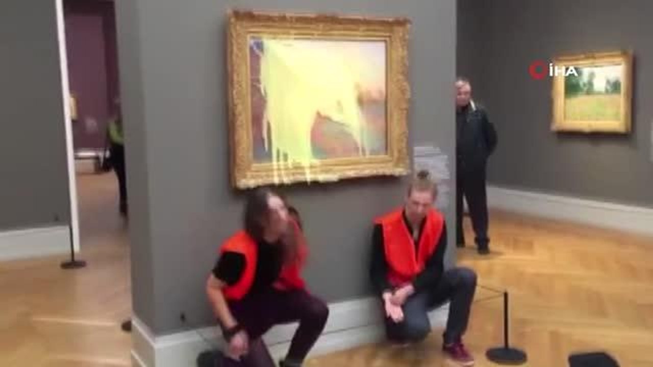 Son dakika haber! İklim aktivistlerinden 110 milyon dolarlık tabloya patates püreli saldırı