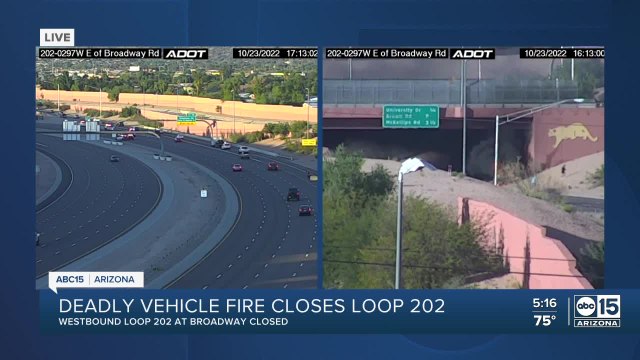One dead after fiery crash on Loop 202 near Broadway