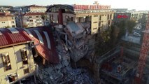 Küçükçekmece'de üniversite binasındaki hasar drone ile görüntülendi