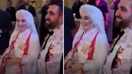 Düğünde damada büyük sürpriz! Çelenkte yazanı görünce titreyerek geline baktı