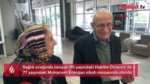 90 yaşındaki gelin ile 77 yaşındaki damat nikah masasında