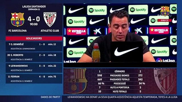 Xavi Hernández manda un mensaje optimista tras la goleada al Athletic / FCB