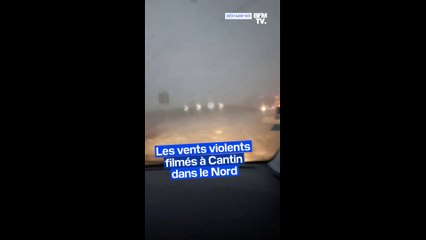 "Le panneau, il s'est envolé!": les vents violents filmés à Cantin dans le Nord