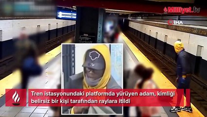 Brooklyn'de tren bekleyen yolcuyu rayları itti