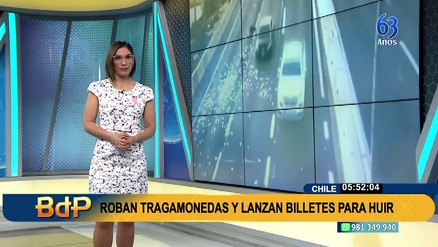 Chile: asaltantes peruanos roban tragamonedas y lanzan fajos de billetes tras persecución policial