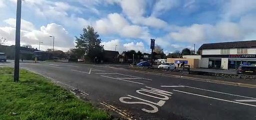 Area around Tesco Express in Lovedean Lane, Waterlooville, after ram-raiders smash cash machine out of store with JCB