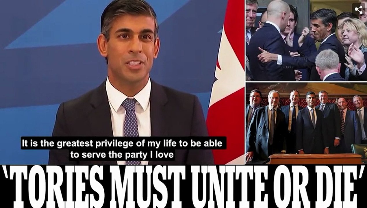 New PM Rishi Sunak pledges to run No10 with 'integrity and humility' but warns of 'profound challenges' for Britain - after he reads the riot act to warring Tory MPs warning they must 'unite or die'