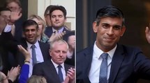 Rishi rises to the occasion! Moment new PM appears to suddenly levitate as he celebrates winning the race to No10... but Twitter users are baffled