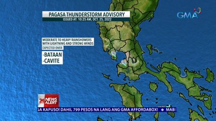 Thunderstorm advisory sa Bataan at Cavite, ayon sa PAGASA | 24 Oras News Alert