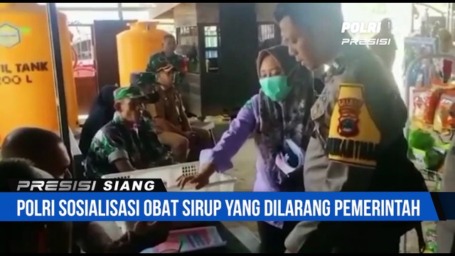 Anggota Polsek Kelumpang Selatan Polres Kotabaru Beserta Tim Gabungan Sosialisasi Obat Sirup Yang Dilarang Pemerintah
