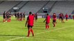 Rugby 2023: l'équipe des Îles Tonga s'entraine en public à Istres