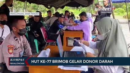Hut ke-77 Brimob Gelar Donor Darah
