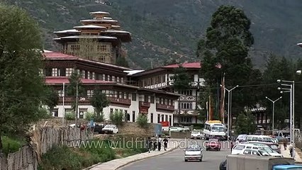 Dzong style buildings in Bhutan