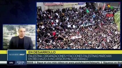 Miles de palestinos se manifiestan en rechazo a incursión israelí en Cisjordania