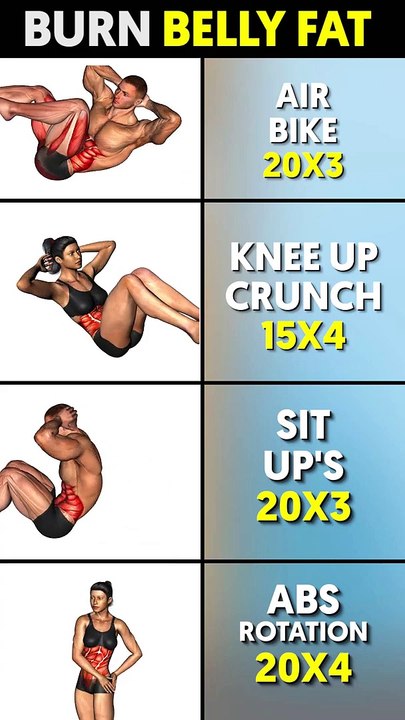 These 4 exercises will melt the fat off your stomach  #shorts