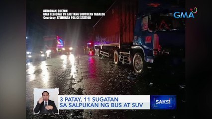 3 patay, 11 sugatan sa salpukan ng bus at suv | Saksi